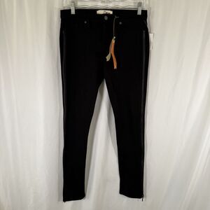 New Dittos Jeans Women's 28 Black Button ZIp Maxine Side Zip Ponte Leggings